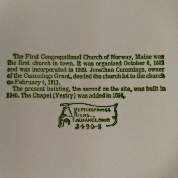 First Congregational Church Commemorative Plate - Picture 3 of 3